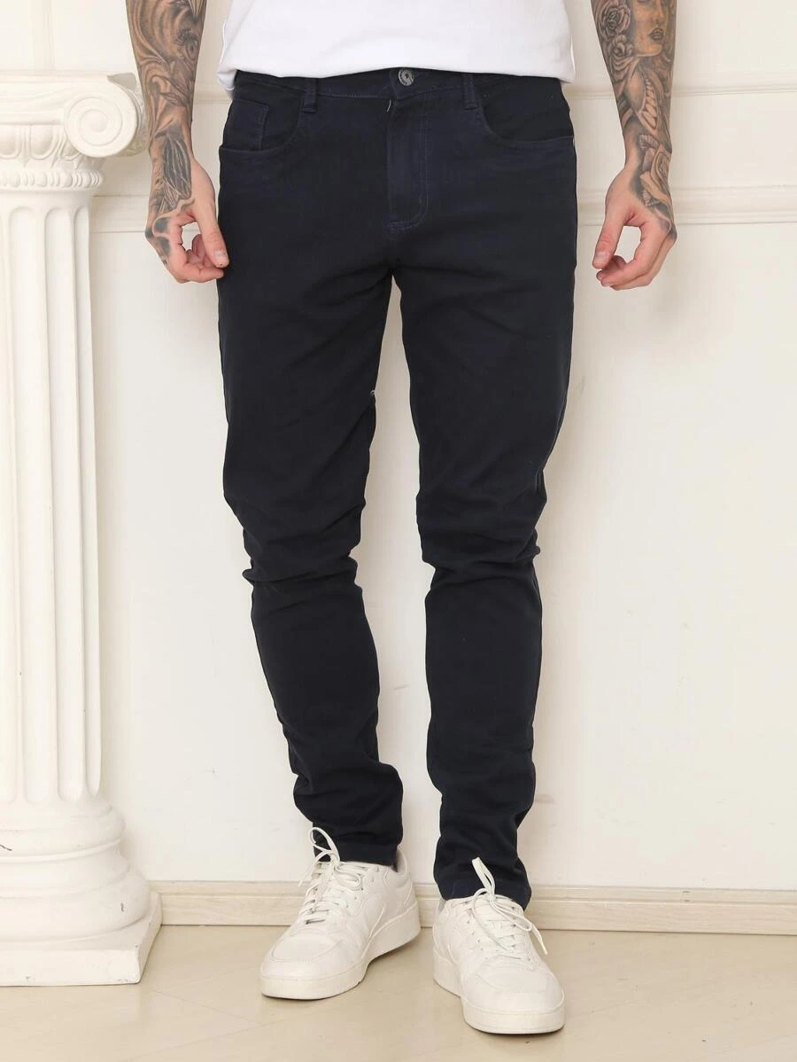 Men Pants - Navy Blue - View 1