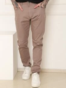 Men Pants - Khaki - View 1
