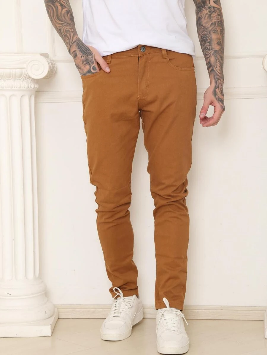 Men Pants - Camel - View 1