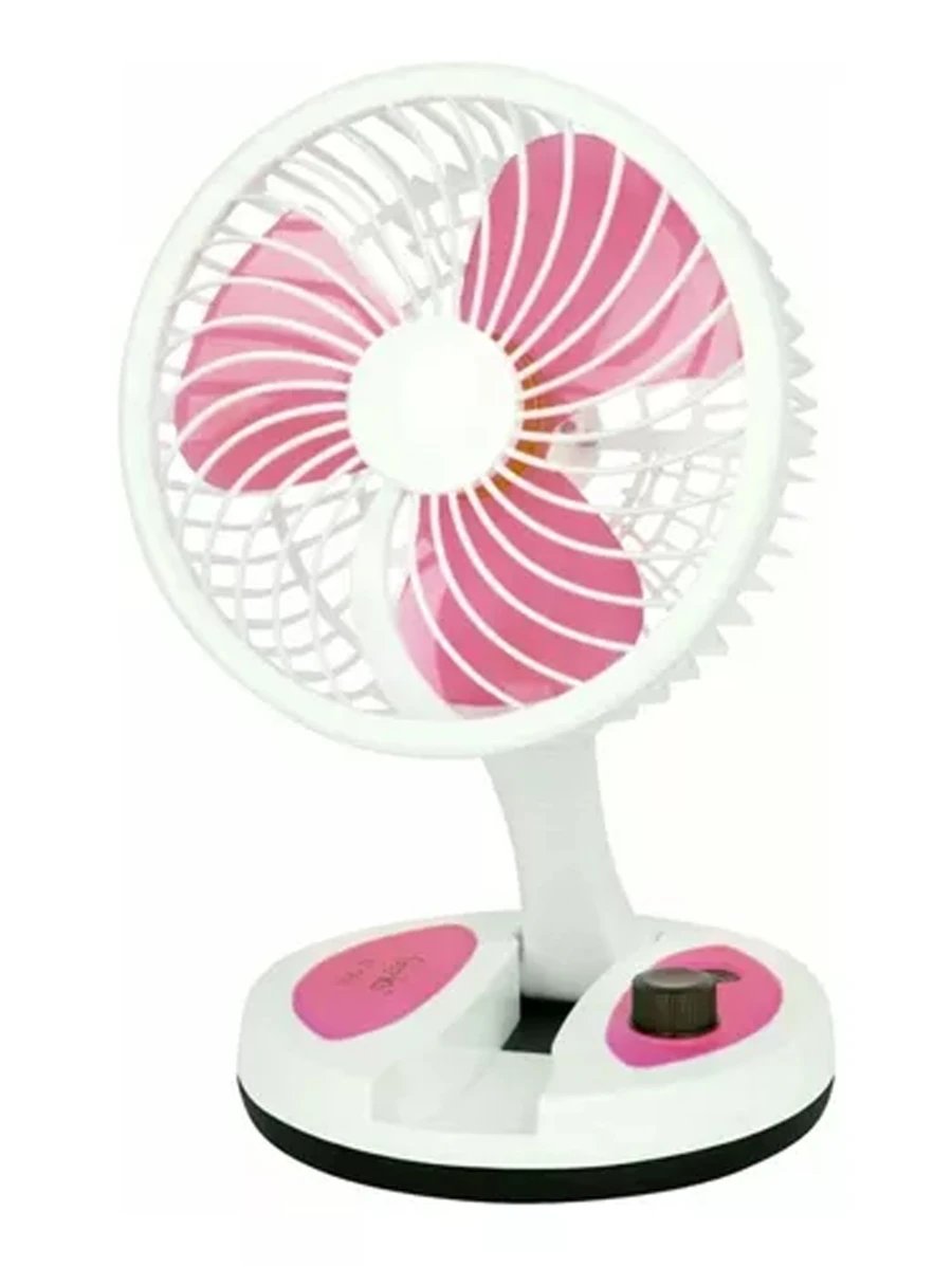 Ventilador con luz ventilador plegable para escritorio recargable - Rosa - Ver 1