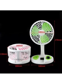 Ventilador con luz ventilador plegable para escritorio recargable - Rosa - Ver 3