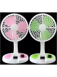 Fan With Light Rechargeable Folding Desk Fan - Green - View 3