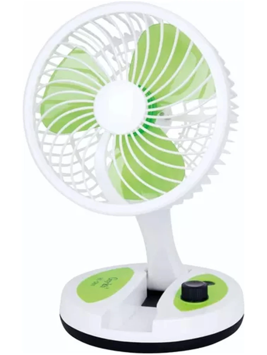 Fan With Light Rechargeable Folding Desk Fan - Green - View 1