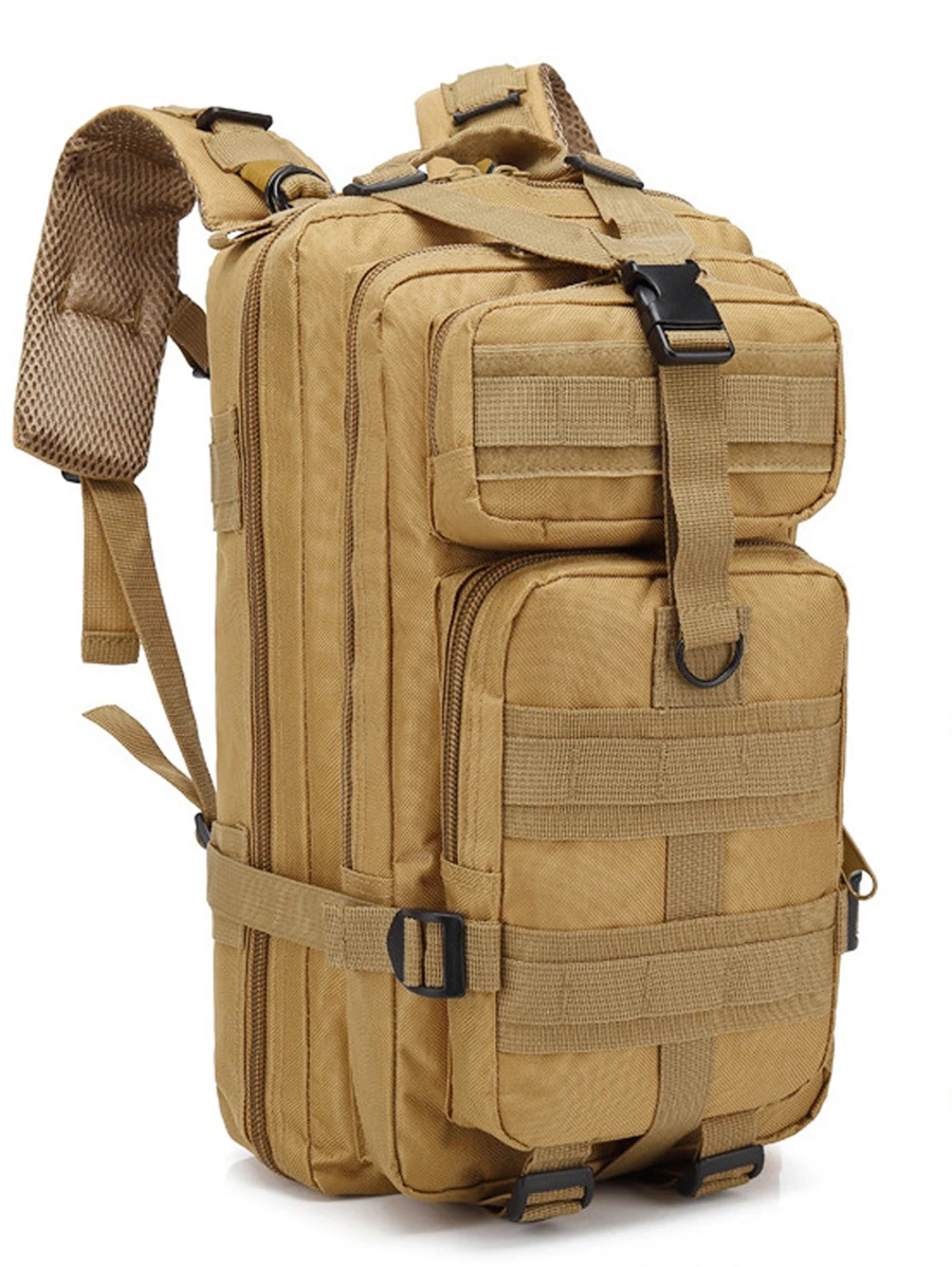 Mochila táctica Militar portátil Molle Molle Mochila, Mochila de Viaje de Camping de Ocio Multifuncional Viaje de Senderismo - Caqui - Ver 1