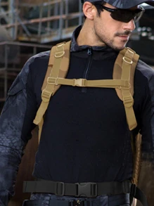 Mochila táctica Militar portátil Molle Molle Mochila, Mochila de Viaje de Camping de Ocio Multifuncional Viaje de Senderismo - Caqui - Ver 7