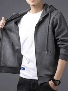 Men Denim Jackets - 深灰色 - 查看 1