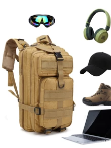 Mochila táctica Militar portátil Molle Molle Mochila, Mochila de Viaje de Camping de Ocio Multifuncional Viaje de Senderismo - Caqui - Ver 4