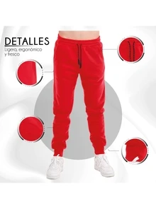Jogger Pants For Men Sports Slim Fit Breathable Elastic Soft Light - FRIKY - 紅色 - 查看 3