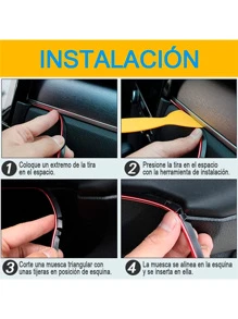 Moldura Interior 5m Vista Decorativa Brilla Metálica Auto Carro Vmingo Mexico - Rojo - Ver 7