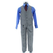 Three-Piece Pearl Gray Boy's Dress Suit 2378 2 To 16 Years - Grey - View 4