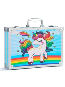 Set Arte Colores Crayones Plumones Acuarelas Maletin Unicornio - Celeste - Ver 5