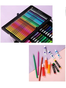 Set Arte Colores Crayones Plumones Acuarelas Maletin Unicornio - Celeste - Ver 6
