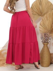 Women Skirts - 玫紅色 - 查看 2