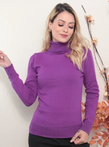Women Sweaters - 紫色 - 查看 3