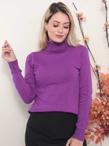 Women Sweaters - 紫色 - 查看 5