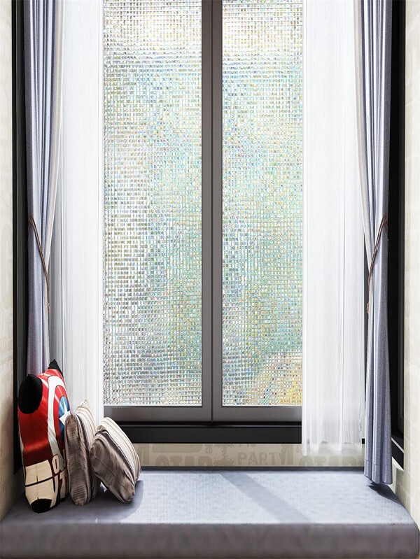 1roll Window Privacy Film Frosted NonAdhesive Stained Glass Window