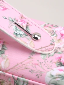 1pc Large Capacity Pencil Case Beautiful Stationery Pencil Case Set With Four Zips, 200 Hole Stationery Bag Rose Pencil Bag With Pull-Out Window Cosmetic Bag - Pink - View 4