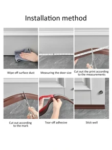 1條臥室自粘門底密封條，隔音，防塵，防風，防水，適用於木門或玻璃門