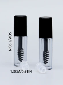 2 件/包 1ml 塑料空睫毛膏管，圆形睫毛容器和睫毛棒，化妆品包装材料，化妆，便宜，房间装饰，梳妆台，旅行，卧室，化妆配件 - 黑色 - 查看 4