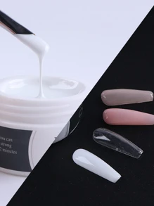 FULL BEAUTY 15ml 指甲油 用于延长 聚氨酯 UV 丙烯酸指甲修复胶 快速成型 白色裸粉色透明清漆 美甲工具 - 無色 - 查看 4