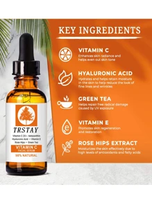 抗衰臉部精華,1入組深保濕臉部精華提亮維生素C精華原始液體面部保濕 - 彩色 - 查看 4