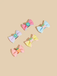 1pc Random Flower & Bow Decor Pet Hair Clip - Multicolor - View 6