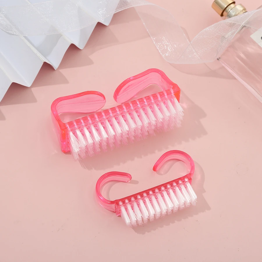 2入組手柄握力指甲刷適用於清潔指甲修腳擦洗工具