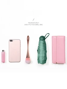 1把便携式雨伞，简约紫色雨伞，可爱小物 - 紫丁香色 - 查看 5