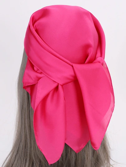 1入組女士純色人造絲絲巾頭帶，適用於度假、日常休閒穿著、節日禮物