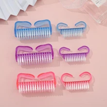 2 chiếc Bàn chải móng tay có tay cầm để làm sạch móng tay Làm móng tay - Màu tím hoa cà - Xem 3
