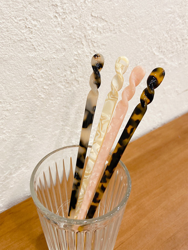 4pcs Tortoiseshell Hair Pin Boho,Leopard Print Hair Bun Hair Bun Maker Bun Hair Piece Hair Styling Pins, School Stuff