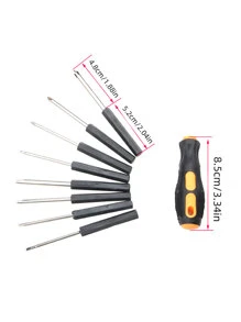 1套碳素鋼螺絲刀,現代8合1維修工具適用於修復 - 黑色 - 查看 6