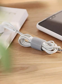 1卷5m灰色魔術魔術貼紮帶，帶理線器，非常適合整理電源線、充電線、USB線、鼠標線、手機和充電器