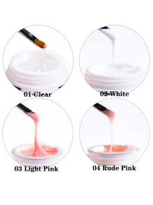 FULL BEAUTY 15ml 丙烯酸 UV 延长指甲凝胶白色粉色透明延长光亮油凝胶修复断裂指甲修甲修甲油凝胶 - 粉色 - 查看 7