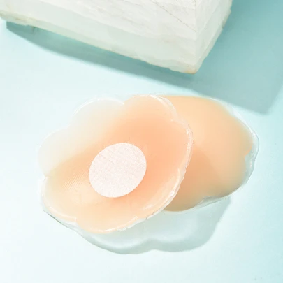 1對胸貼抹胸黏隱形提臀矽膠胸罩適用於露背連衣裙皮膚顏色