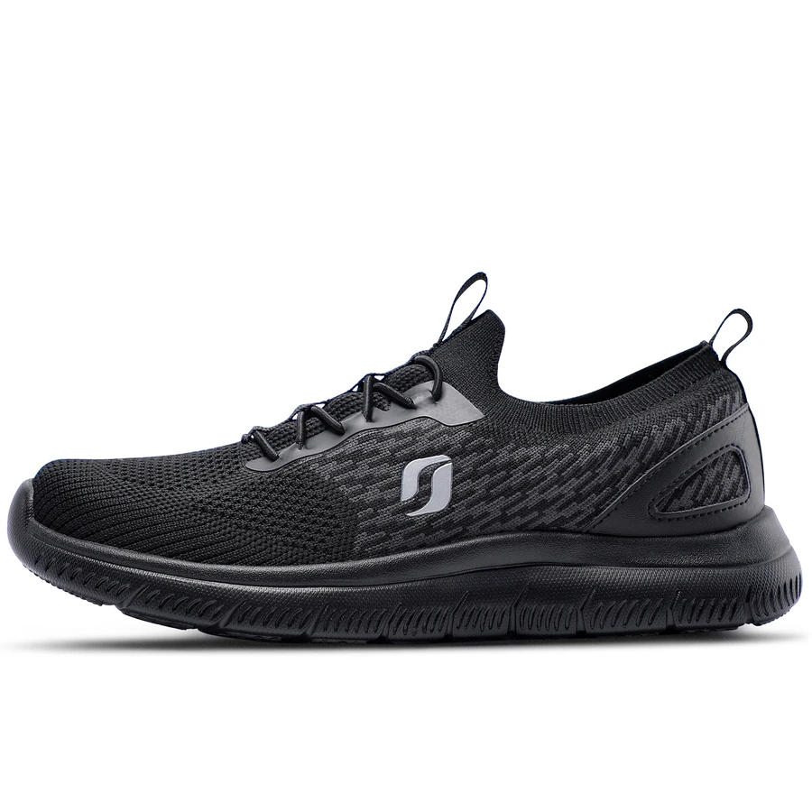 Women's Slip On Walking Shoes Breathable Comfortable Sneakers - 黑色 - 查看 1
