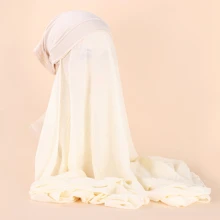 Solid Pull-On Hijab Daily Under Cap - Beige - View 1