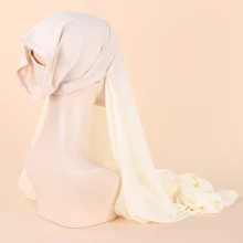 Solid Pull-On Hijab Daily Under Cap - Beige - View 2