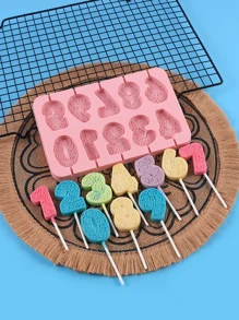 1 Piece Of Digital Candle Making Silicone Mold - Pink - View 1