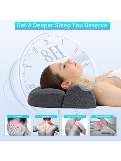 Cervical Memory Foam Pillow, Contour Pillows Neck Shoulder Pain, Ergonomic Orthopedic Sleeping Contoured Support Kussen Side Sleepers, Back Stomach Sleepers view 4