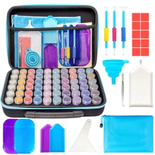 Set, MoeeBtee Classic 60 Slot Diamond Painting Storage Container - Diamond Painting Accessory Set - Diamond Art Storage Box for Jewelry Beads and Rhinestones Organizer - Blue - View 1