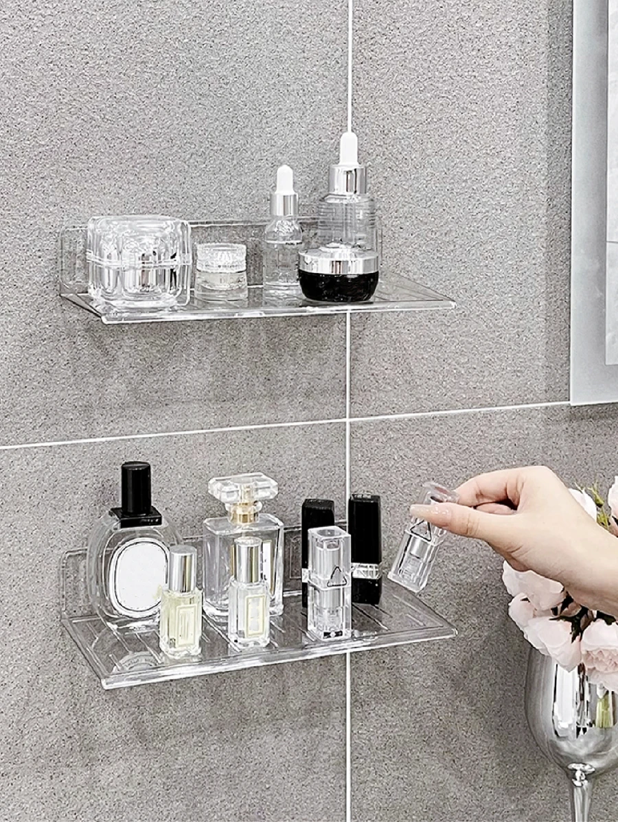 1 pezzo Scaffali portaoggetti montaggio a parete trasparente senza perforazione