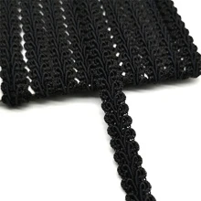 2碼蕾絲邊飾絲帶蜈蚣編織花邊DIY工藝縫紉輔料婚禮裝飾布料曲線花邊 - 黑色 - 查看 1