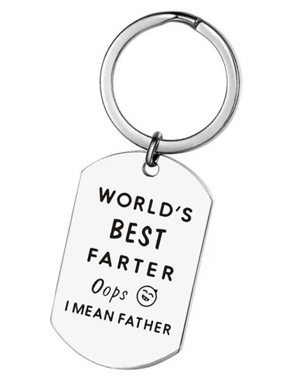 1pc Men Women "World Best Farter" Father Day Metal Pendant Keychain, Gift For Father Backpack Pendant School Supplies Teacher Gifts Back To School Supplies Teacher Accessories School Supplies Teacher Gifts Back To School Supplies Teacher Accessories Thank You Gifts