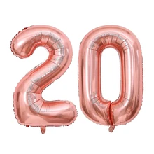 1 pieza Globo decorativo en forma de número - Oro rosa - Ver 2