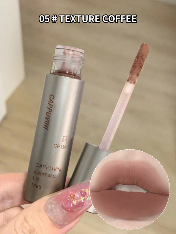 Cappuvini Seul En Velours Mat Brume Brillant À Lèvres , Waterproof Antiadhésif Coupe Glaçage À Lèvres (Sans Transfert) Ne Se Décolore Pas Y2K Rouge À Lèvres Liquide