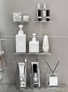 1入組透明寵物壁掛式化妝品和浴室收納架子 - 無色 - 查看 4