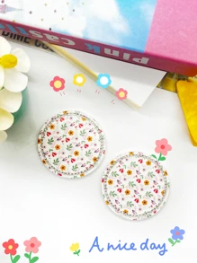 2入組花朵圖案汽車杯墊 - 彩色 - 查看 5