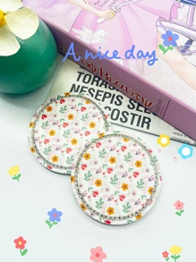 2入組花朵圖案汽車杯墊 - 彩色 - 查看 6