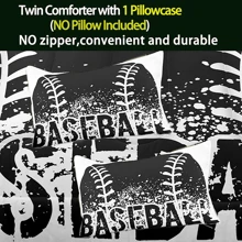 Baseball Comforter Set For Boys American Flag Comforter Set Kids Boys Sports Bedding Set With Pillowcases,Teen Boys Comforter Set All-Season Use Twin/Full/Queen Size - 黑色 - 查看 3